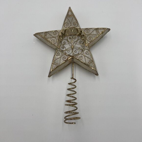 Vintage Gold Wire Star Tree Topper 8" - Picture 1 of 3